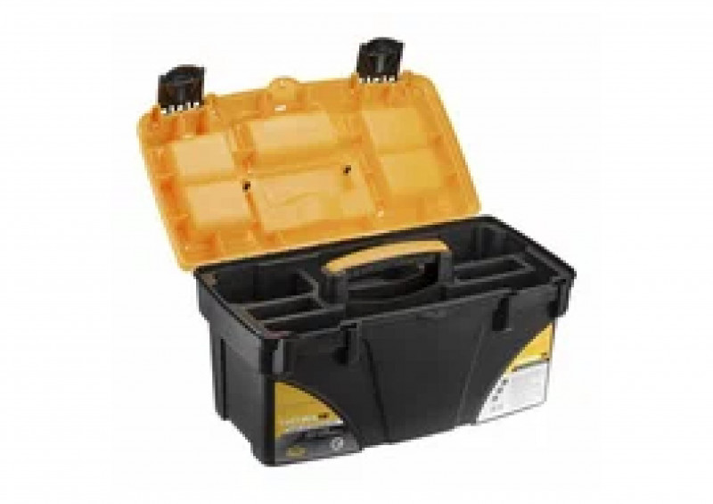 Ящик для инструментов 18" с секциями черный с желтым ТИТАН