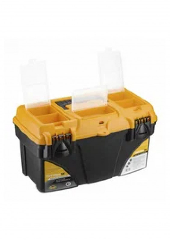 Ящик для инструментов 18" с секциями черный с желтым ТИТАН