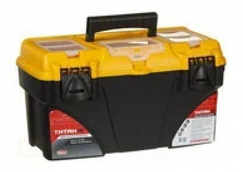 Ящик для инструментов 18" с секциями черный с желтым ТИТАН
