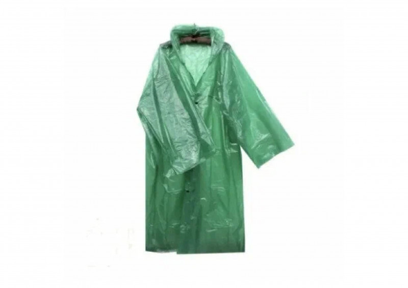 Дождевик с капюшоном на кнопках зеленый EVA