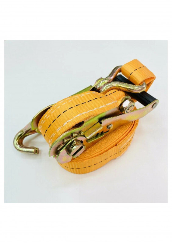 Ремень стяжной 3м 3т 35мм оранжевый с крюками