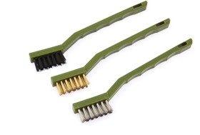 Набор щеток нейлон латунь нержав сталь с пластмасс ручкой малые 3шт