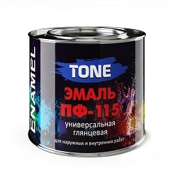 Эмаль ПФ-115 1,8кг черная глянец TONE