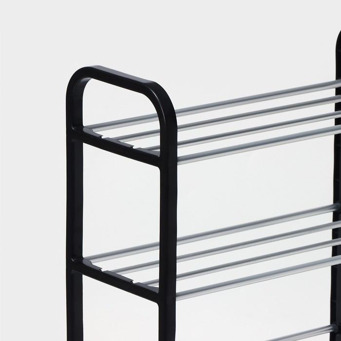 Обувница, 4 яруса,42х19х60 см,цвет черный