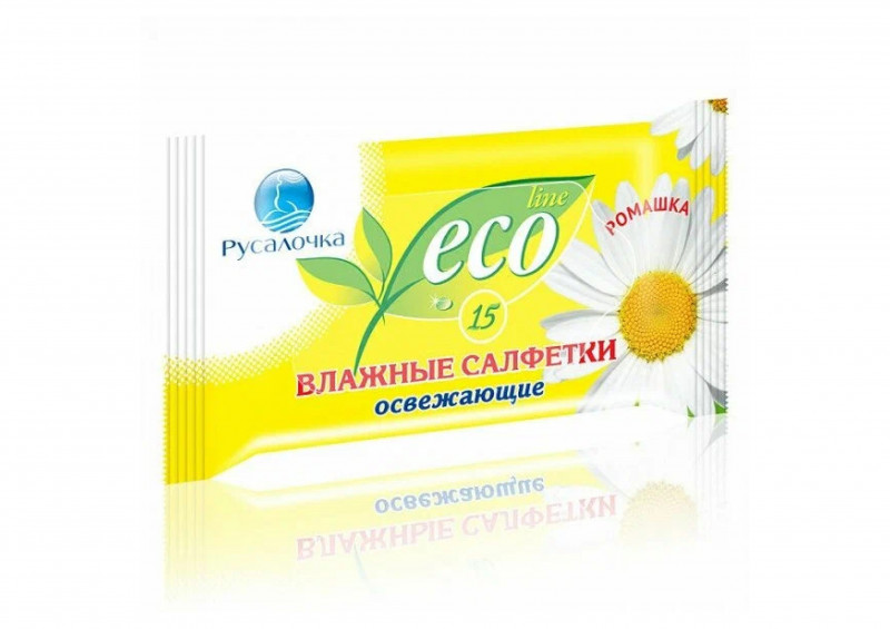 Салфетки влажные ECOLINE Русалочка 15шт