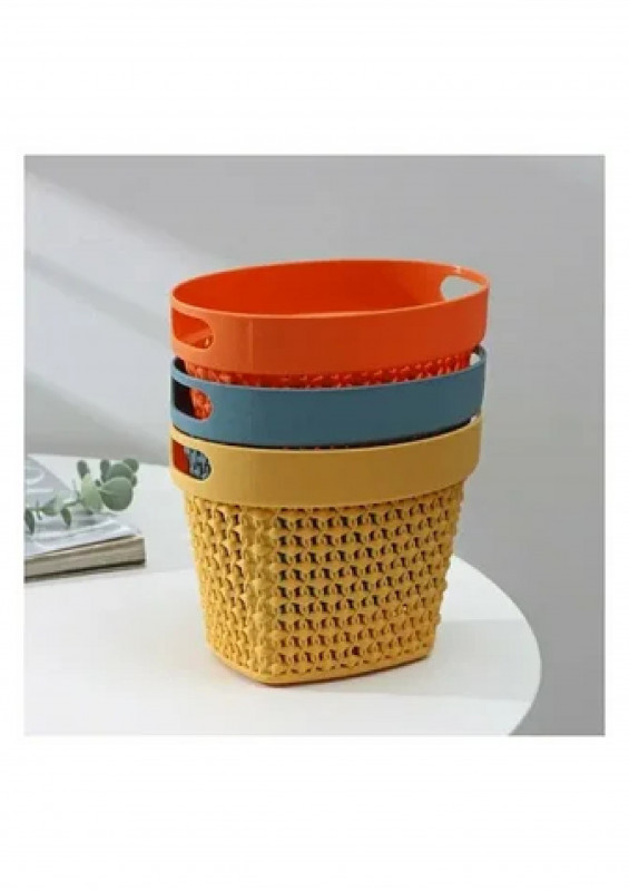 Корзинка пластиковая для мелочей с ручками, 16х11х12см, цвет микс