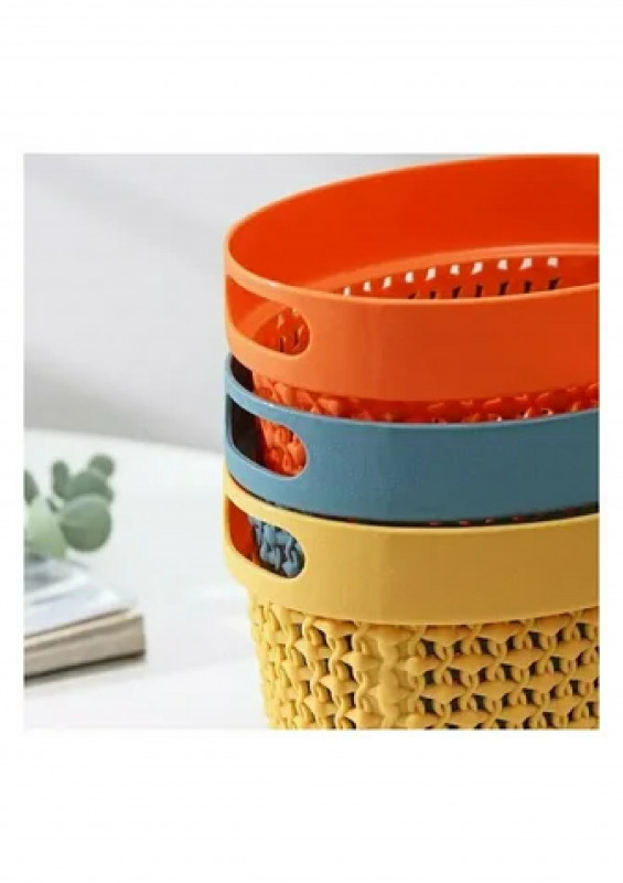 Корзинка пластиковая для мелочей с ручками, 16х11х12см, цвет микс