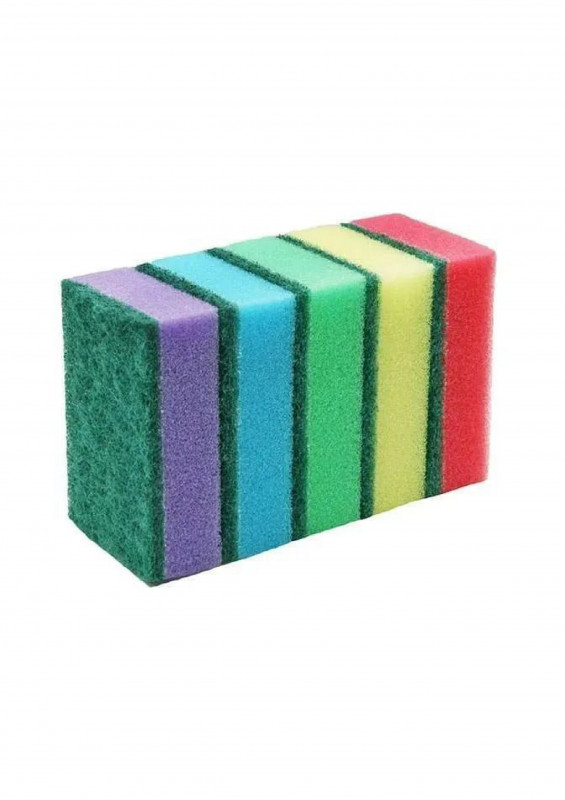 Губки с чистящим слоем Эконом 5шт. 7,5х4,5х2,5см